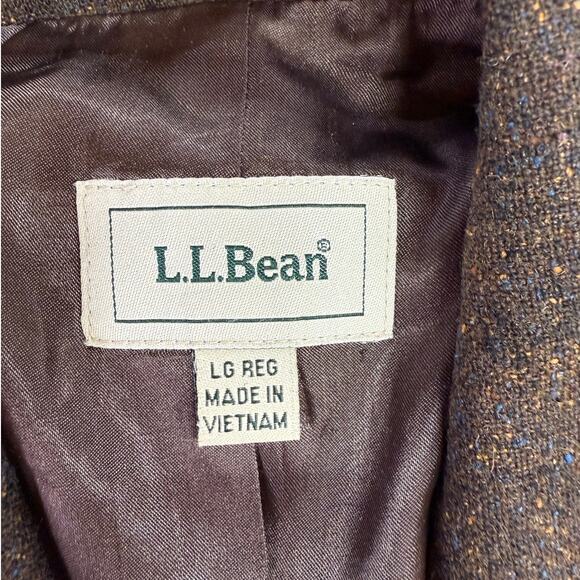 LL Bean Wool Silk Tweed Blazer sz L - Picture 5 of 7